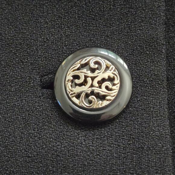 Vintage Zelda 90's Y2K Artsy Black Button-Up Jacket Soutache Trim, Size 8 - Picture 3 of 8